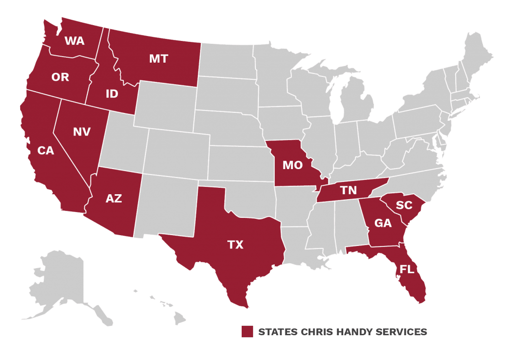 Chris Handy Service Map